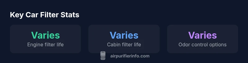 Infographic showing engine and cabin filter lifespans and odor control options