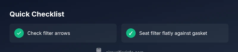 Checklist for filter orientation during purifier maintenance