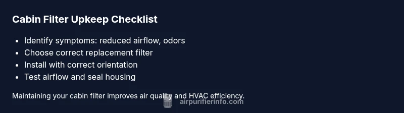 Checklist for replacing a car cabin air filter