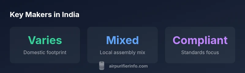 Infographic showing makers in India: domestic vs global, local assembly