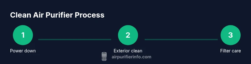 Three-step process to clean an air purifier