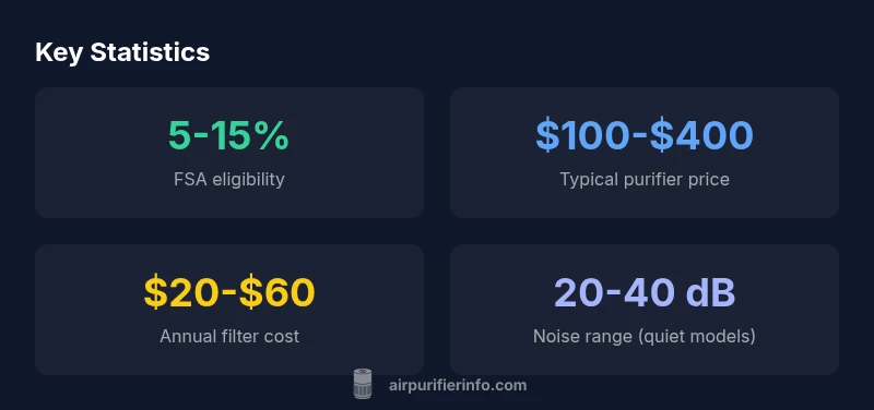 Infographic showing FSA eligibility statistics for air purifiers