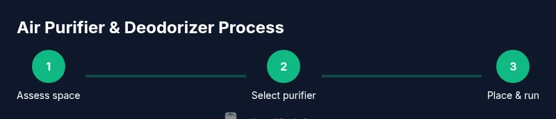 Process of using an air purifier and deodorizer in a living space