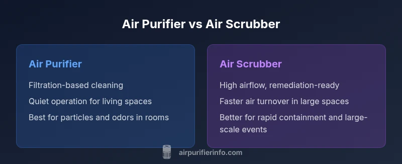 Infographic comparing air purifier and air scrubber