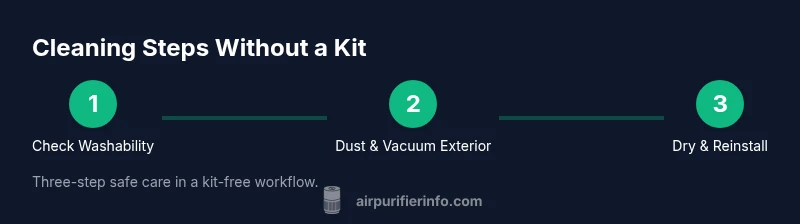 Three-step process to clean air purifier filter without a kit