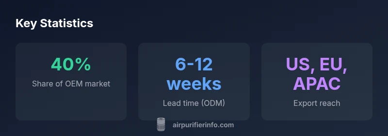Infographic showing key statistics about Chinese air purifier manufacturers