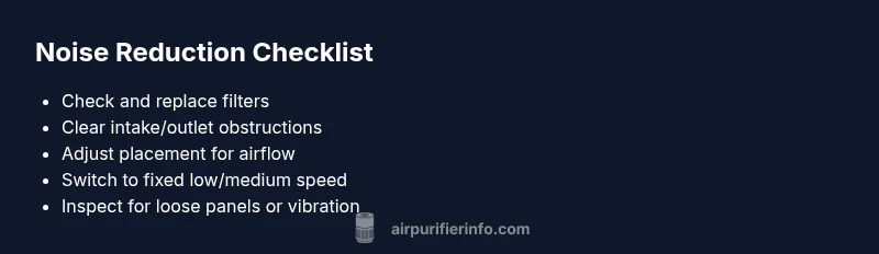 Checklist for reducing purifier noise